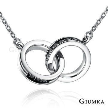 【Giumka】白鋼項鍊．雙環．雙圈