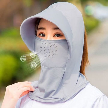 臺灣最殺價🚛帽子女防曬遮陽帽防紫外綫冰絲騎行防塵女太陽帽女士防曬麵罩遮臉0626