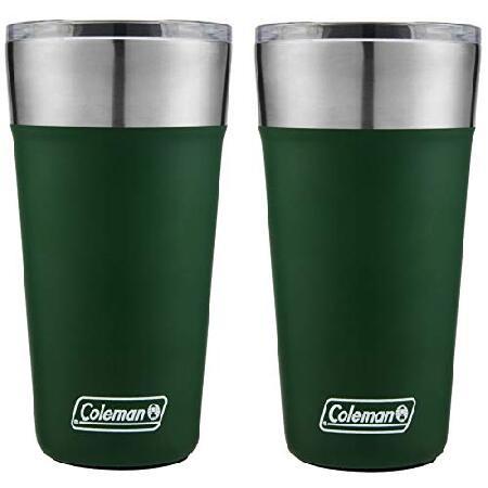 Coleman Brew Tumbler 20oz Heritage Green Insulated Stainless Steel Cup (2-Pack)並行輸入