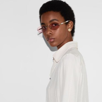 【GUCCI 古馳】方形金屬太陽眼鏡(GG1922S-004 )