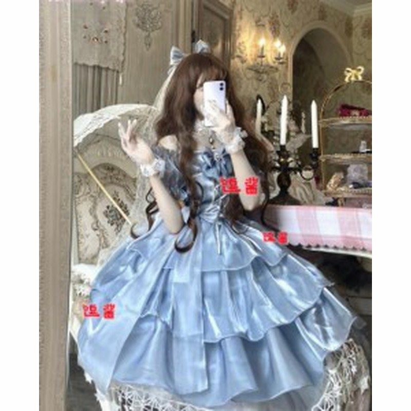 白仙气花嫁春夏ワンカラーゴスロリワンピース ドレス ロリィタ Op膝丈 Lolita ロリータ コスプレ エプロン 日常洋服リボン3段ゴージャス 通販 Lineポイント最大1 0 Get Lineショッピング