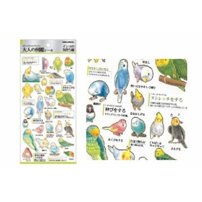 カミ707292  【オリジナル】大人の図鑑シール【インコの気持ち 】【いんこ】【鳥】【動物】【アニマル】【シール】【ステッカー】【文房