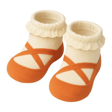 GGOMOOSIN KOMUELLO 兒童款學步鞋 精梳棉材質  11.5cm  花邊小橘