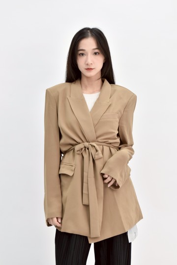 (S) white韓牌西裝棕色外套