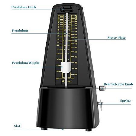 MARTISAN Mechanical Metronome for Guitar Bass Piano Violin, Track Beat and Tempo with Loud Sound ＆ High Precision