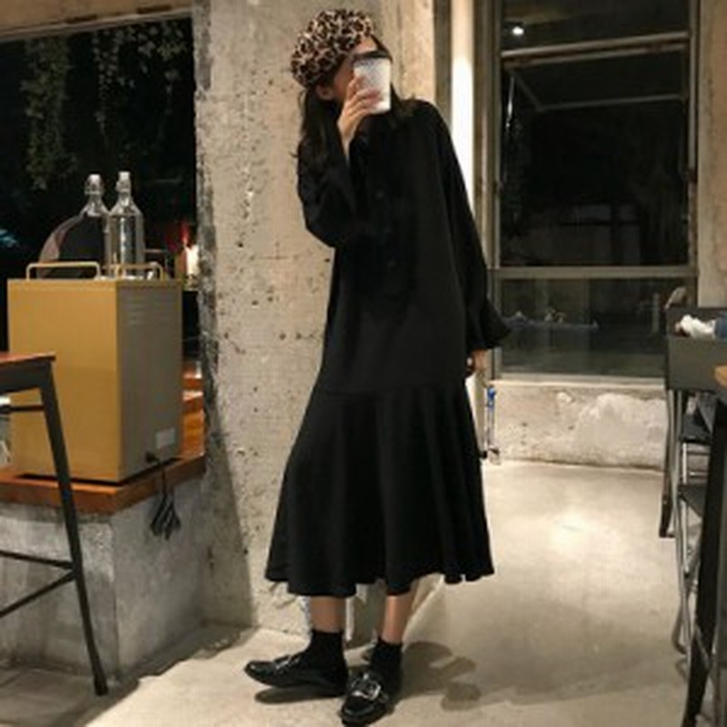 ロングワンピース 冬 ロングワンピース 長袖 長袖ロングワンピース ワンピース 黒 黒ワンピース 黒 ワンピース 長袖 ワンピース ロング 通販 Lineポイント最大1 0 Get Lineショッピング