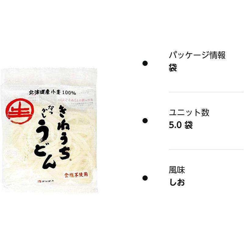 食塩不使用 麺 きねうち なつかし うどん 北海道 小麦 100% 200g × 5袋セット