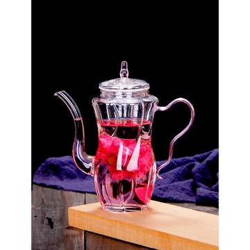 玻璃茶壺單壺耐高溫綠茶泡茶壺煮茶手執壺小號一人泡玫瑰花茶壺