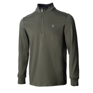 【WILDLAND荒野】男彈性拉鍊保暖上衣墨綠