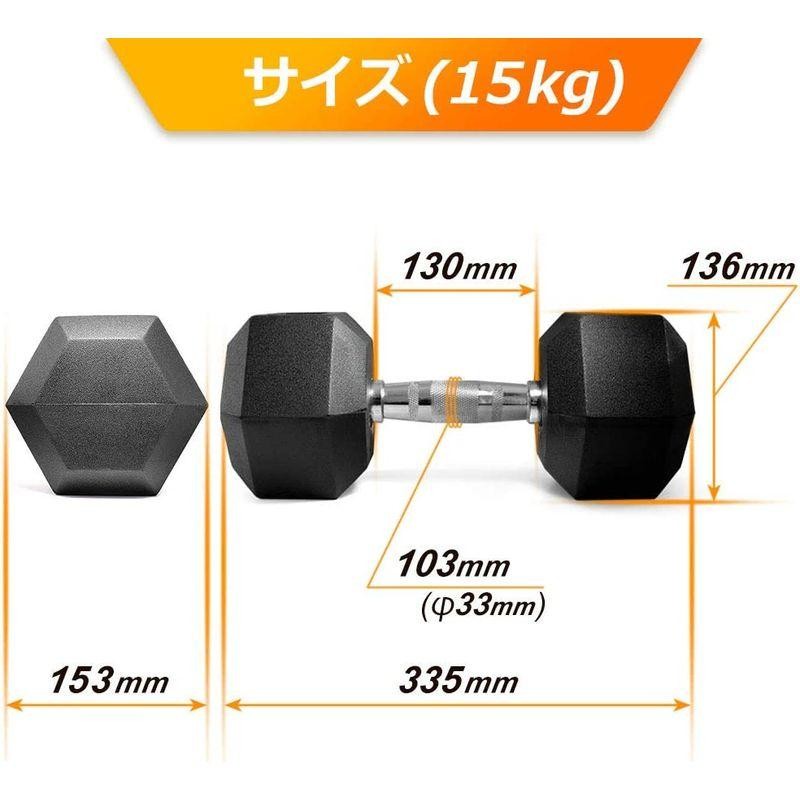 ヘックスダンベル 15? ダンベル 鉄アレイ キャストアイアン Hex 通販