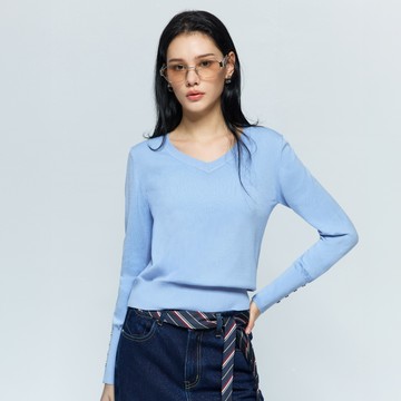 【新色上市】SO NICE 百搭V領萊賽爾針織上衣