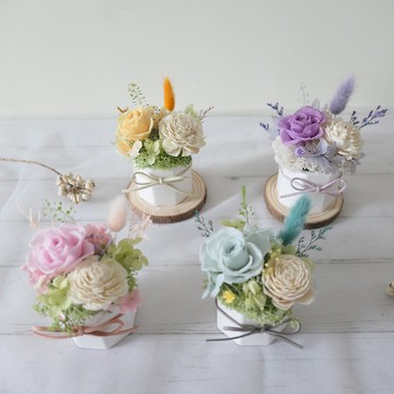 【春日系玫瑰永生小盆花】擴香石盆花/禮物/療癒小物