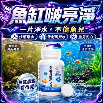 ⭐️現貨⭐️魚缸淨水片 淨水錠 清水養魚淨水劑 長效淨水片 清澈淨化水質 除臭 去腥 除氯 養魚神器 免換水 水族用品