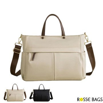 【Rosse Bags】簡約素雅通勤實用手提電腦包(現+預  米色／黑色)