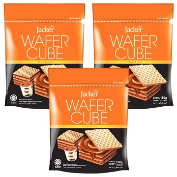Jacker 傑可 提拉米蘇方形威化酥 入口即化 香濃不膩 口感酥脆 層次分明 冷藏後風味更佳  150g  3包