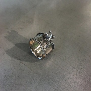 Ruins x Herkimer赫基蒙鑽 純銀 寬戒