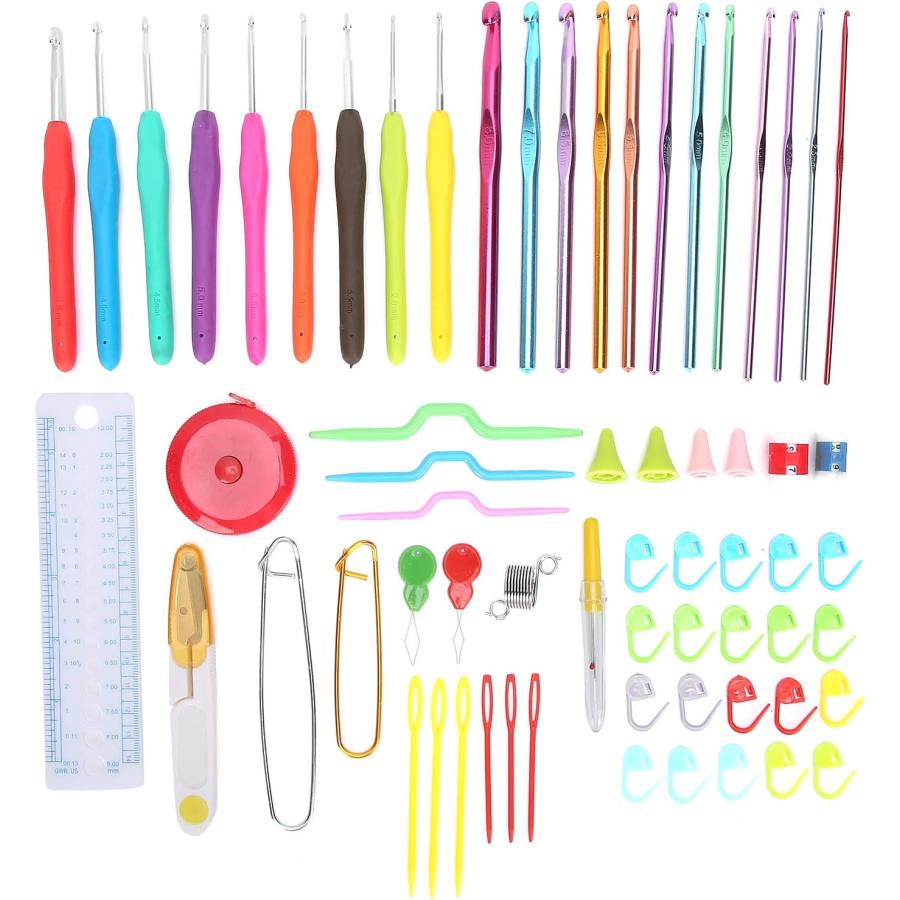 Crochet Hook Set Handle Tools Hooks Kit Needles Snoods Knitting DIY Soft Handle Crochet Hooks　並行輸入品