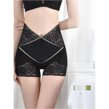 防走光蕾絲安全褲女抗菌石墨烯高腰提臀收腹褲透氣四角平腿打底褲