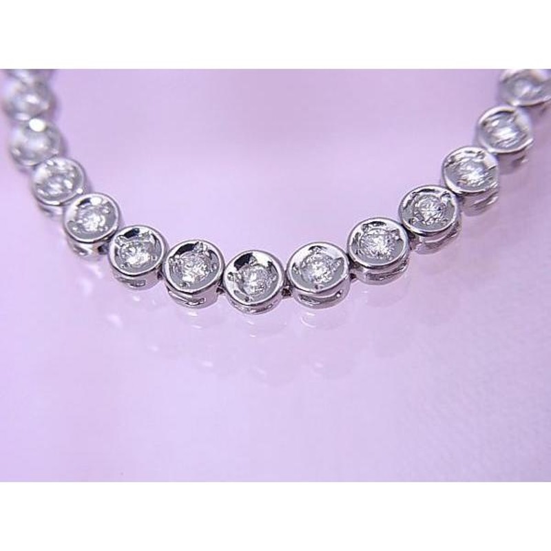 Pt900 1.00ct ダイヤモンド テニスブレスレット 17cm C48 | LINEショッピング