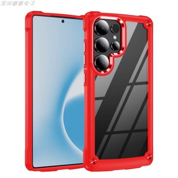 適用三星s21Plus軍工防摔手機殼s21Ultra金屬護鏡透明亞克力背板防刮花磨砂邊框四角硅膠全包保護套