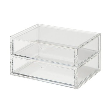 MUJI 無印良品 壓克力可堆疊抽屜盒 17.5 x 13 x 9.5cm  2層  透明