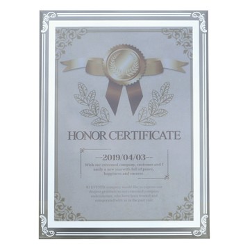 FOSO 玻璃A4獎狀框證書相框-四角花銀 適用於展示獎狀、證書、照片  1入