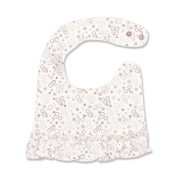 【Deux Filles有機棉】嬰兒荷葉邊圍兜/口水巾 櫻桃