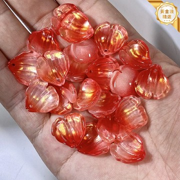 【古風手作】木芙蓉髮簪 漢服髮飾 DIY材料 琉璃花瓣 手工製作 17mm配件 古裝頭飾 飾品材料