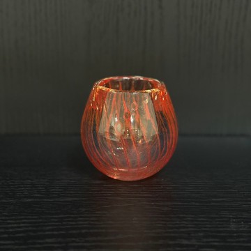 赤線渦紋玻璃花瓶