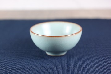 【送禮好物】70ml 天青汝窯 圓滿茶杯 鶯歌陶藝名家葉敏祥作