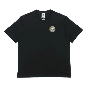 adidas originals Artist Tee Ss Pattern Printing Sports Male Black