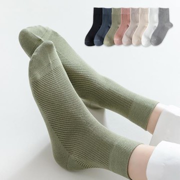 襪子女中筒純棉襪網眼透氣夏季薄款ins潮百搭日系女款諸暨長筒襪