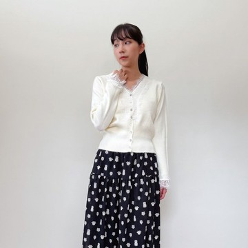 柔美睫毛蕾絲針織外套
