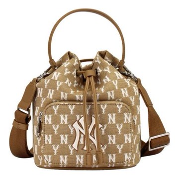 MLB Retro Full Print Series NY New York Yankees Drawstring Shoulder Messenger Bag Khaki
