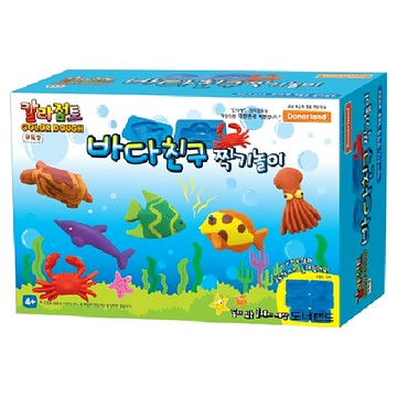 Donerland 彩色黏土 安全無毒 符合國際玩具安全規範 通過歐盟CE認證  海底世界 黃色 + 紅色 + 藍色  470g  1盒