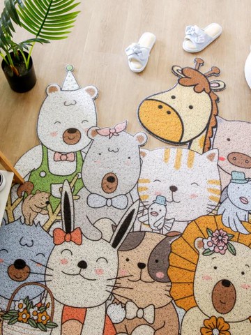 入戶門墊卡通地墊門口玄關絲圈腳墊可剪裁地毯進門網紅家用定制 免運開發票