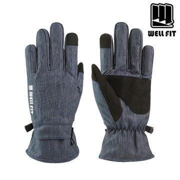 Well Fit 輕量防水觸控保暖手套【丹寧藍】M-XL