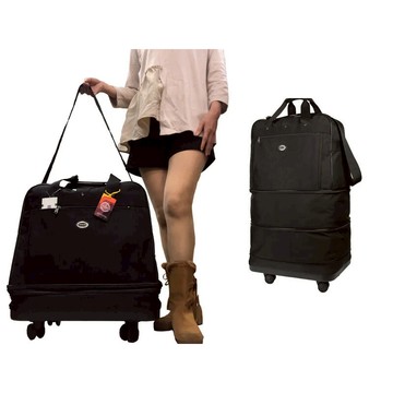 ~雪黛屋~YESON 輪袋加大三層中大量登機尺寸高單數彈道防水尼龍台灣製造提肩斜側大空間Y817(小)