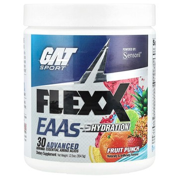 GAT, FLEXX 必需胺基酸 + 補水營養粉，果汁潘趣味，12.5 盎司（354.9 克）