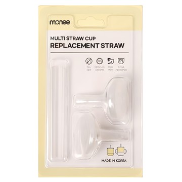monee 白金矽膠 多功能水杯替換吸管 2入  透明色  1組