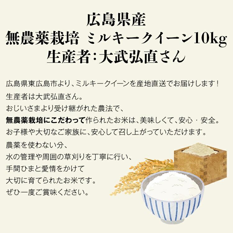 米 ミルキークイーン 広島県産 10kg 精米 お米 白米 白ご飯 ごはん お弁当 常温便 同梱不可 指定日不可 産直