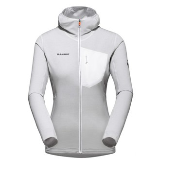 MAMMUT 女 Aenergy Light 連帽排汗彈性夾克/Polartec排汗快乾_ 1014-03810-0468 白/公路灰
