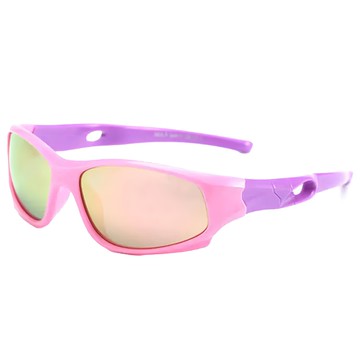 Quinta 兒童太陽眼鏡 抗UV400偏光 專業運動款 TR安全鏡架 防爆鏡片 QTK816  粉色 框 + 紫色 架  1個