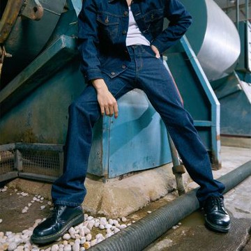 EDWIN 男女裝 F03 標準丹寧直筒褲-原藍色