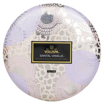【Voluspa】3個燈芯裝飾錫芳香蠟燭 -Santal Vanille