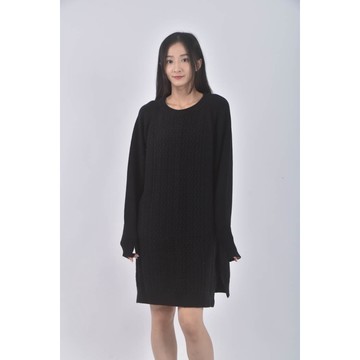 (XL) mobo毛衣螺紋黑色洋裝二手衣