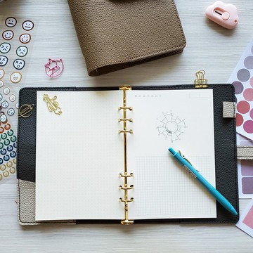 A5活頁手帳12樣手帳素材文具補充包 子彈筆記/ 記帳本/ 月+週計畫
