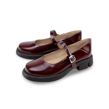 零碼特賣★Sabon復古優雅瑪莉珍厚底粗跟鞋 酒紅色 (10321101)