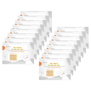 Bimirth S5005 可重複使用的微波消毒袋蒸汽消毒嬰兒奶瓶吸奶器牙膠奶嘴訓練杯,16 件和共 320 次使用 2