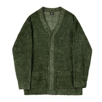 【巴黎精品】針織外套長袖毛衣-休閒V領鈕扣男外套2色a1io35